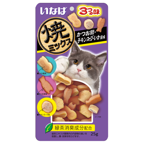 Ciao, Cat Treats, Soft Bits, Tuna and Chicken Fillet with Dried Bonito, Chicken Soup and Squid