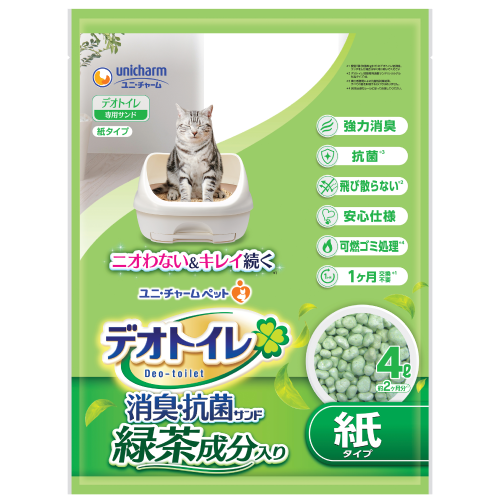 Unicharm, Cat Hygiene, Litter, Green Tea Paper Pellets Refill