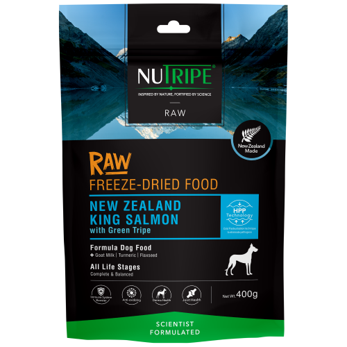 Nutripe, Dog Food, Freeze Dried RAW, New Zealand King Salmon with Green Tripe