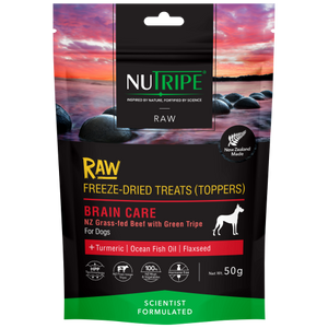 Nutripe, Dog Treats, Freeze Dried RAW, Brain Care, New Zealand Grass-fed Beef with Green Tripe