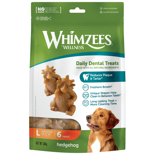 Whimzees, Dog Hygiene, Oral & Dental Care, Hedgehog Dental Treats