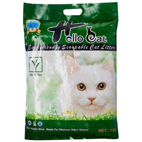 Hello Cat, Cat Hygiene, Litter, Bentonite Cat Sand, Green Tea