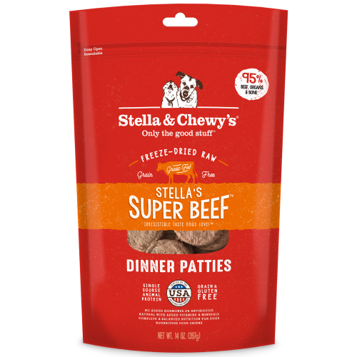 Stella & Chewy's, Dog Food, Freeze Dried, Dinner Patties, Super Beef (2 Sizes)