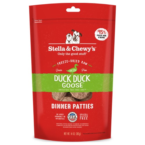 Stella & Chewy's, Dog Food, Freeze Dried, Dinner Patties, Duck Duck Goose (2 Sizes)