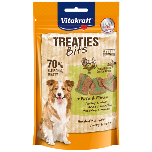 Vitakraft, Dog Treats, Treaties Bits, Turkey & Mint (By Carton)