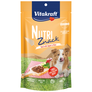Vitakraft, Dog Treats, Air Dried, Nutri Znack, Beef with Apple & Mint