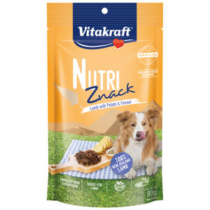 Vitakraft, Dog Treats, Air Dried, Nutri Znack, Lamb with Potato & Fennel