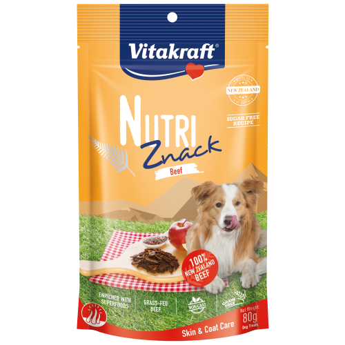 Vitakraft, Dog Treats, Air Dried, Nutri Znack, Beef Skin & Coat Care