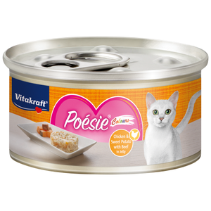 Vitakraft, Cat Wet Food, Poesie Colours, Chicken & Sweet Potato with Beef in Jelly (By Carton)