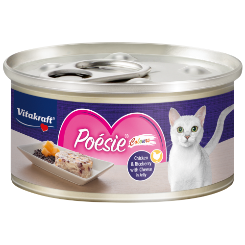 Vitakraft, Cat Wet Food, Poesie Colours, Chicken & Riceberry with Cheese in Jelly (By Carton)