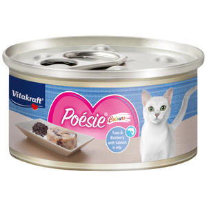 Vitakraft, Cat Wet Food, Poesie Colours, Tuna & Riceberry with Salmon in Jelly (By Carton)