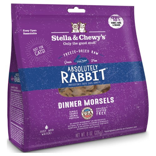 Stella & Chewy's, Cat Food, Freeze-Dried, Dinner Morsels, Absolutely Rabbit
