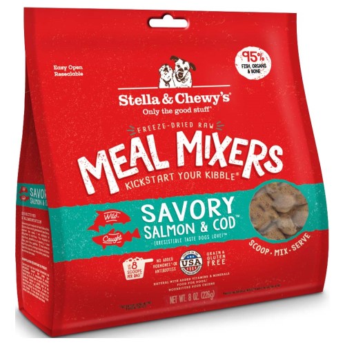 Stella & Chewy's, Dog Food, Meal Mixers, Freeze Dried, Savory Salmon & Cod (2 Sizes)