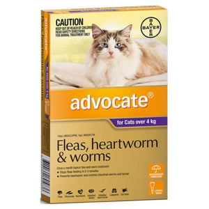 Advocate, Cat Healthcare, Fleas & Deworm, Cats 4kg to 8kg