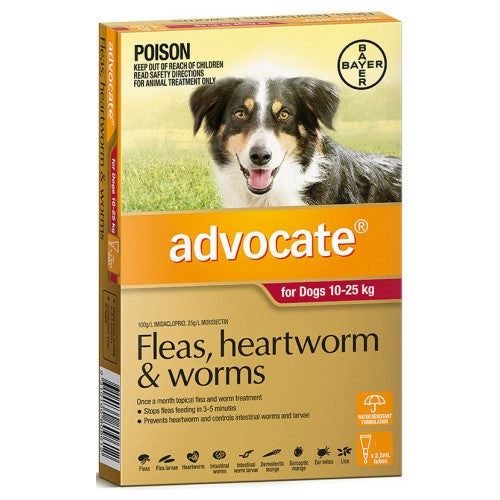 Advocate, Dog Healthcare, Fleas & Deworm, Dogs 10kg to 25kg