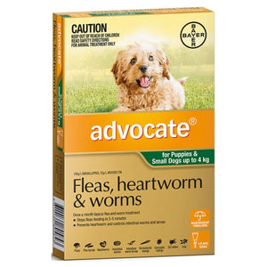 Advocate, Dog Healthcare, Fleas & Deworm, Puppies & Small Dogs up to 4kg