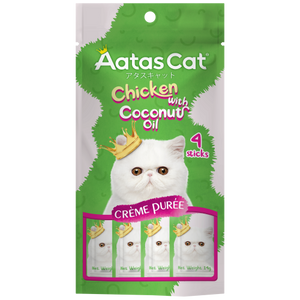 Aatas Cat, Cat Treats, Crème Purée, Chicken with Coconut Oil