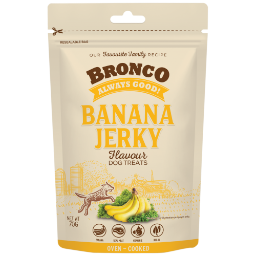 Bronco, Dog Treats, Banana Jerky (By Carton)