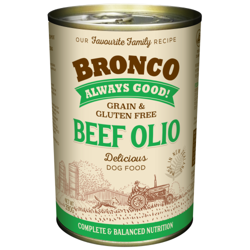 Bronco, Dog Wet Food, Grain Free, Beef Olio (By Carton)
