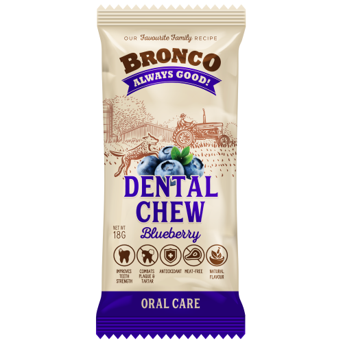Bronco, Dog Hygiene, Oral & Dental Care, Dental Chew, Blueberry (By Carton)
