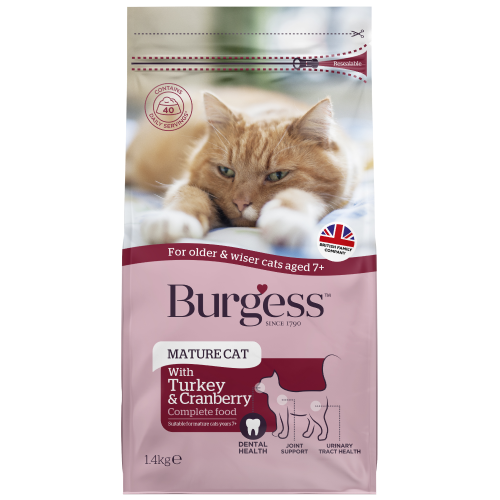 Burgess, Cat Dry Food, Mature, Turkey & Cranberry