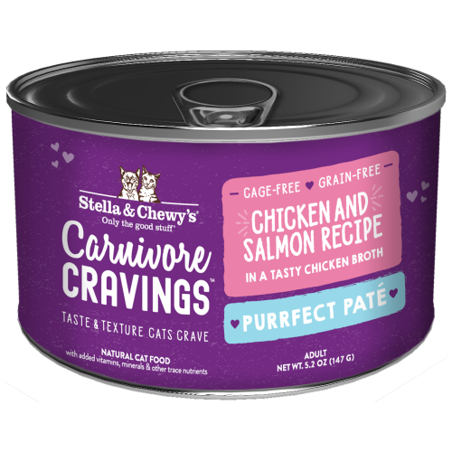 Stella & Chewy's, Cat Wet Food, Carnivore Cravings, Purrfect Pate, Chicken & Salmon in Broth
