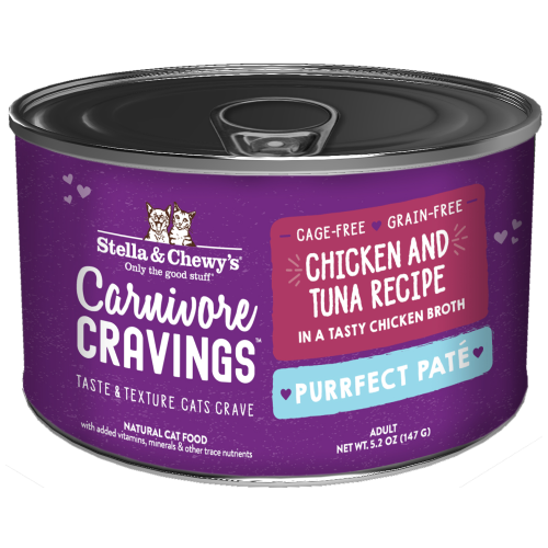 Stella & Chewy's, Cat Wet Food, Carnivore Cravings, Purrfect Pate, Chicken & Tuna in Broth