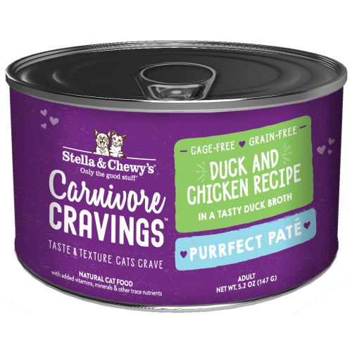 Stella & Chewy's, Cat Wet Food, Carnivore Cravings, Purrfect Pate, Duck & Chicken in Broth