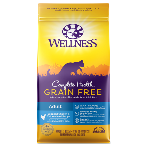 Wellness Complete Health, Cat Dry Food, Grain Free, Adult, Deboned Chicken & Chicken Meal (2 Sizes)