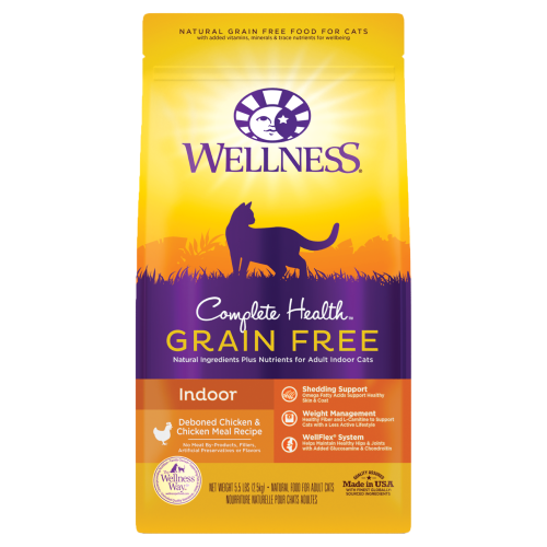 Wellness Complete Health, Cat Dry Food, Grain Free, Indoor, Deboned Chicken & Chicken Meal (2 Sizes)