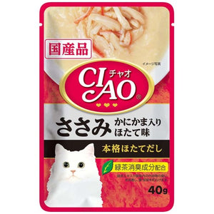 Ciao, Cat Wet Food, Creamy Soup Pouch, Chicken Fillet with Crab Stick Scallop Flavour (By Carton)