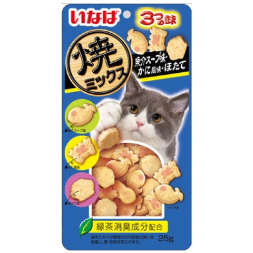Ciao, Cat Treats, Soft Bits, Tuna and Chicken Fillet with Dried Bonito, Seafood & Crab