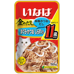 Ciao, Cat Wet Food, Golden Stock Pouch, Small Tuna Flakes with Whitebait for Mature Cat 11+ (By Carton)