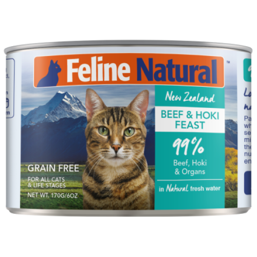 Feline Natural, Cat Wet Food, Beef & Hoki (By Carton)