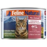 Feline Natural, Cat Wet Food, Chicken & Venison (2 Sizes, By Carton)