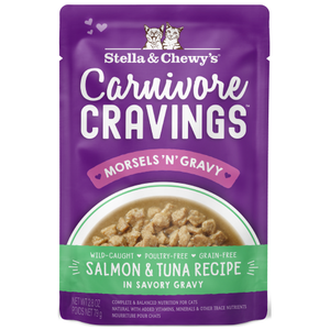 Stella & Chewy's, Cat Wet Food, Carnivore Cravings, Morsels'N'Gravy, Salmon & Tuna