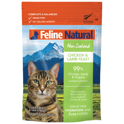 Feline Natural, Cat Wet Food, Chicken & Lamb (Pouch, By Carton)