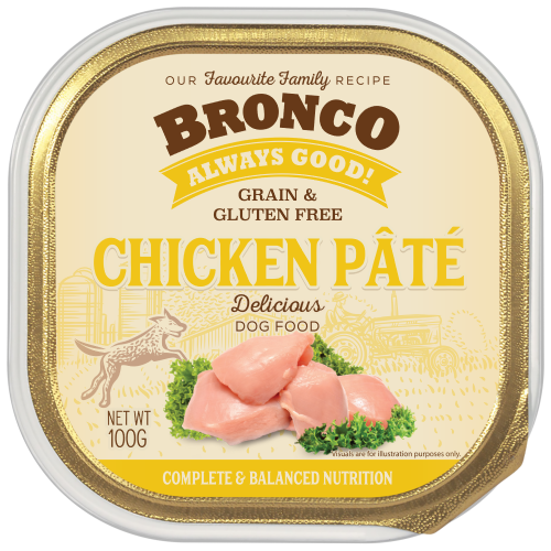 Bronco, Dog Wet Food, Grain Free, Chicken Pate (By Carton)