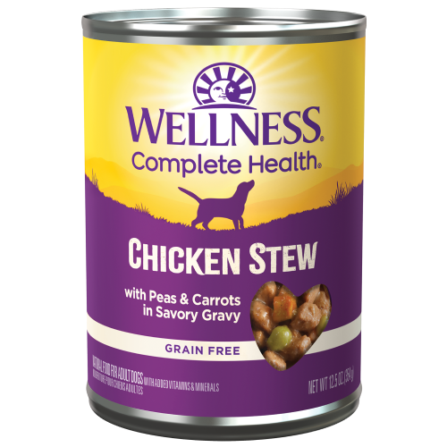 Wellness Complete Health, Dog Wet Food, Grain Free, Chicken Stew with Peas & Carrots