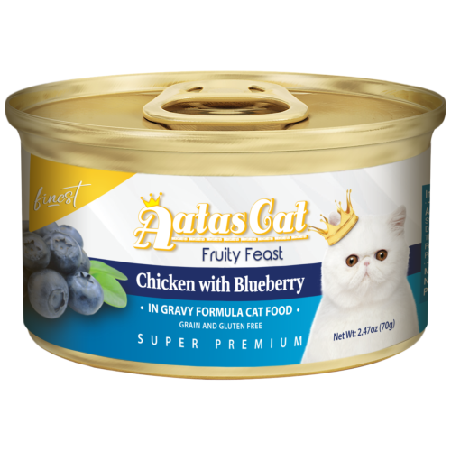 Aatas Cat, Cat Wet Food, Finest Fruity Feast, Chicken with Blueberry in Gravy (By Carton)