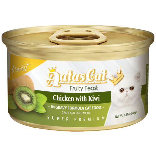 Aatas Cat, Cat Wet Food, Finest Fruity Feast, Chicken with Kiwi in Gravy (By Carton)