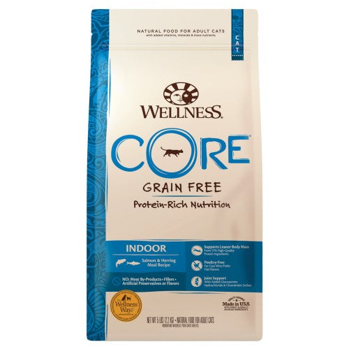 Wellness Core, Cat Dry Food, Grain Free, Indoor, Salmon & Herring Meal (2 Sizes)