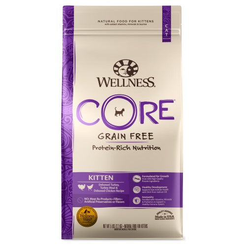 Wellness Core, Cat Dry Food, Grain Free, Kitten, Deboned Turkey, Turkey Meal & Deboned Chicken