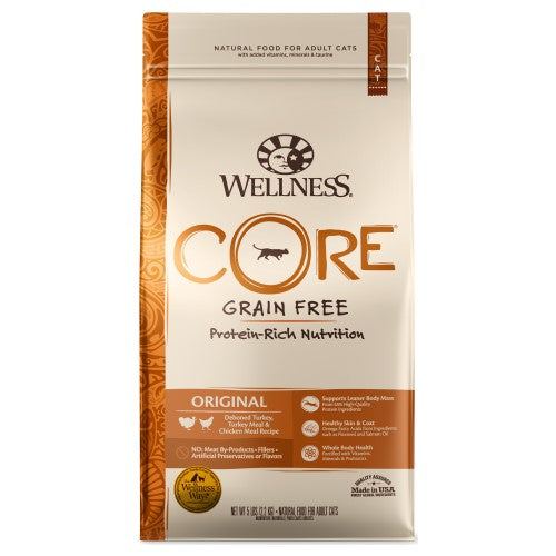 Wellness Core, Cat Dry Food, Grain Free, Original, Deboned Turkey, Turkey & Chicken Meal (2 Sizes)