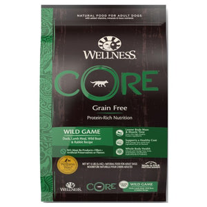 Wellness Core, Dog Dry Food, Grain Free, Wild Game, Duck, Lamb Meal, Wild Boar & Rabbit (2 Sizes)
