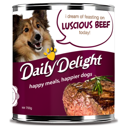 Daily Delight, Dog Wet Food, Energy Lift, Luscious Beef (2 Sizes, By Carton)