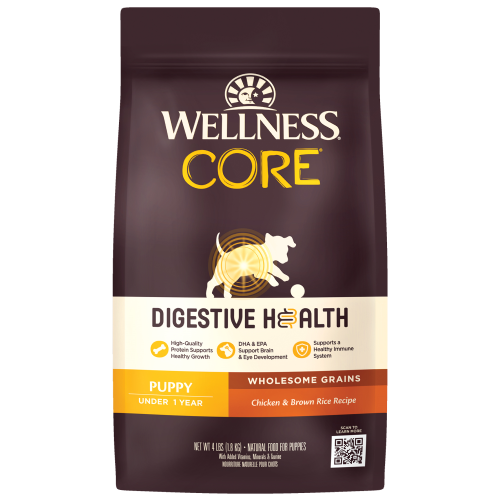Wellness Core, Dog Dry Food, Digestive Health, Puppy, Chicken & Brown Rice (2 Sizes)