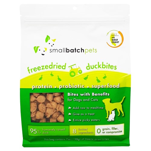 Smallbatch, Dog & Cat Treats, Freeze Dried, Grain Free, Smallbites, Duck Bites