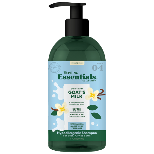 TropiClean, Dog & Cat Hygiene, Shampoos & Conditioners, Essentials Goat's Milk Hypoallergenic Shampoo