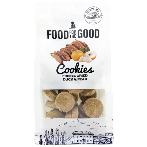 Food For The Good, Dog & Cat Treats, Freeze Dried, Duck & Pear Cookies